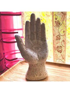 Decorative evil eye hamsa hand shaped Halloween witchy decoration